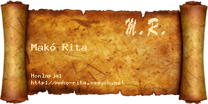 Makó Rita névjegykártya