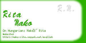 rita mako business card