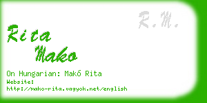 rita mako business card